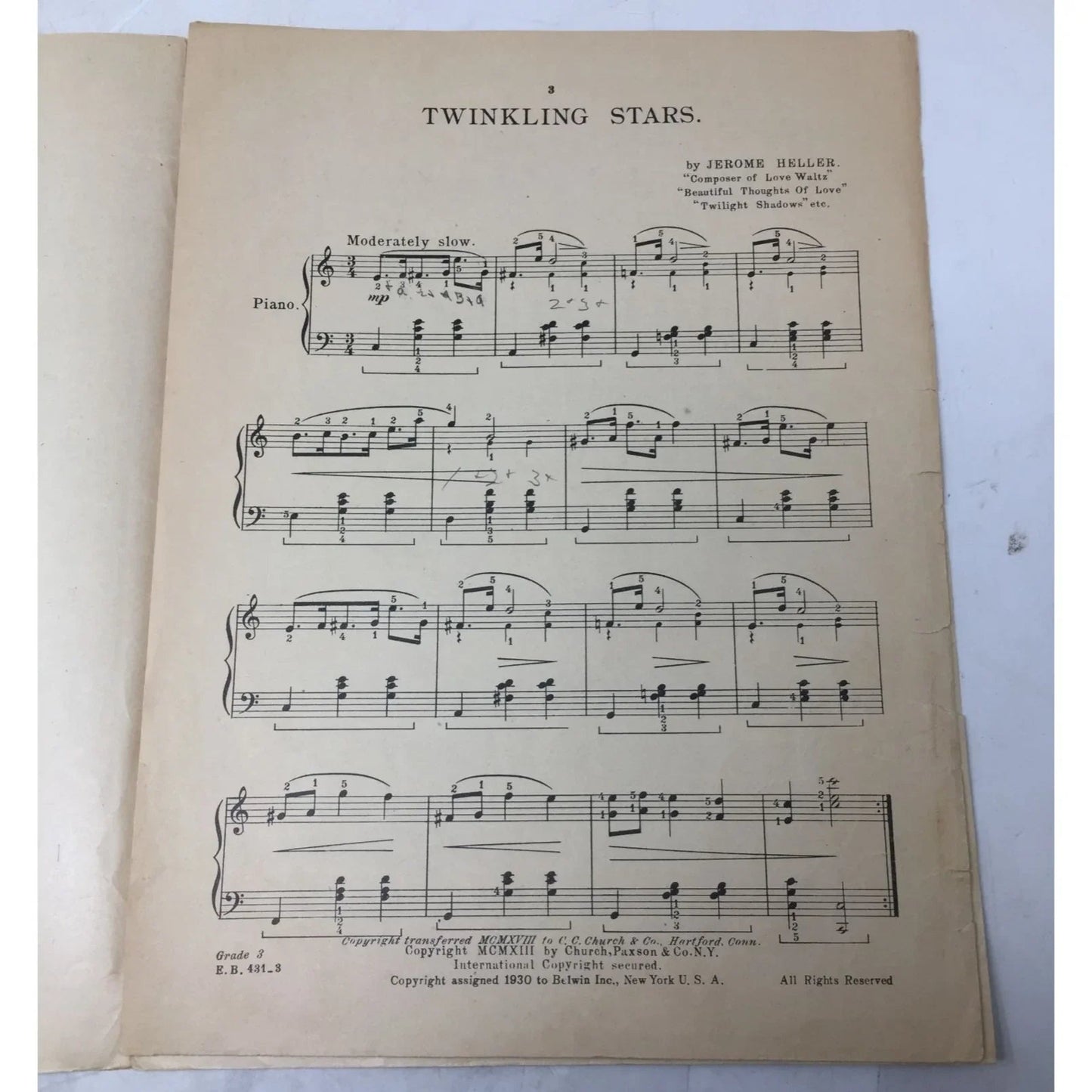 Twinkling Stars by Jerome Heller (Piano solo) - A+ Stuff - sheet music - A+ Stuff