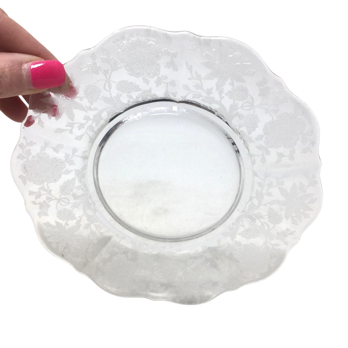 Vintage Cambridge Glass Wildflower Etched Bread & Butter Plate (6") Cambridge Glass Company  A+ Stuff Drinking, Dining & More