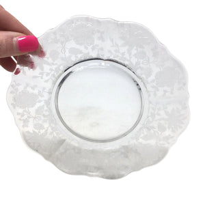 Vintage Cambridge Glass Wildflower Etched Bread & Butter Plate (6")