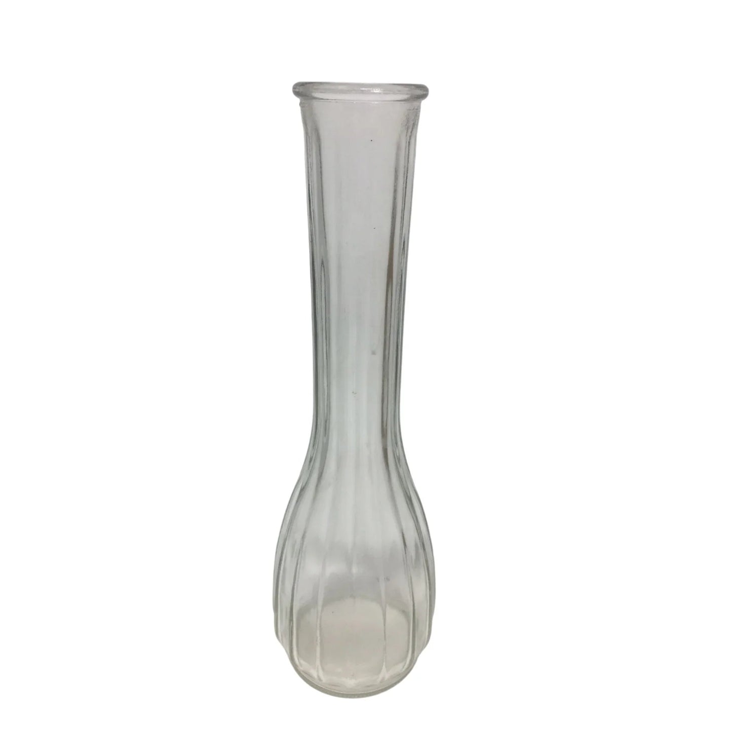 Two (2) Vintage Clear Glass Ribbed Flower Vases - A+ Stuff - Vase or Holder - A+ Stuff