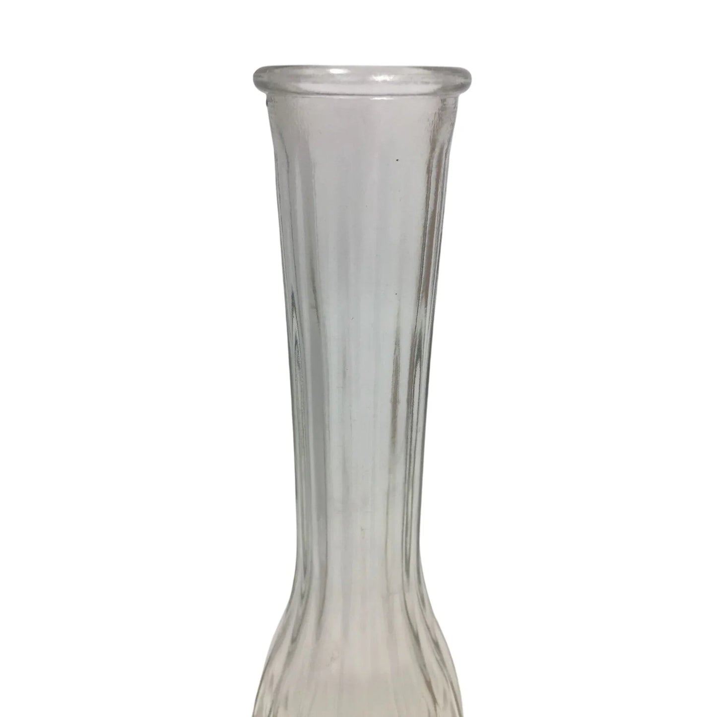 Two (2) Vintage Clear Glass Ribbed Flower Vases - A+ Stuff - Vase or Holder - A+ Stuff