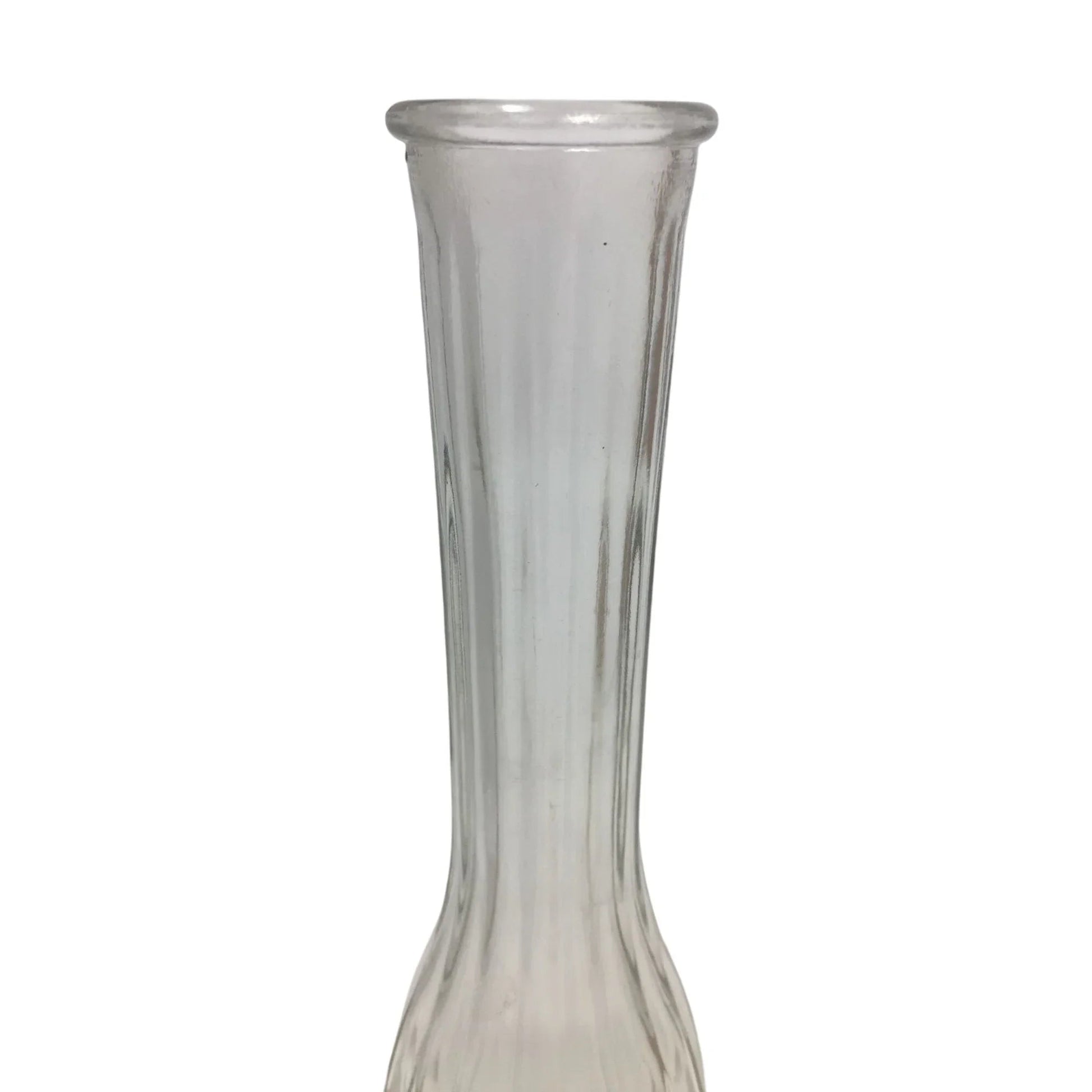 Two (2) Vintage Clear Glass Ribbed Flower Vases - A+ Stuff - Vase or Holder - A+ Stuff