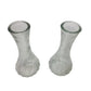 Two (2) Vintage Hoosier Glass Clear Glass Flower Vases - Hoosier glass - Vase or Holder - A+ Stuff