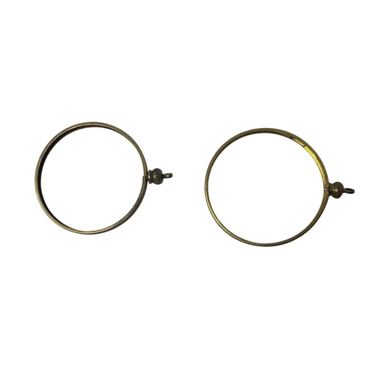 Two (2) Vintage Round Gold Tone Open Bezels/Pendants - A+ Stuff - Jewelry - A+ Stuff