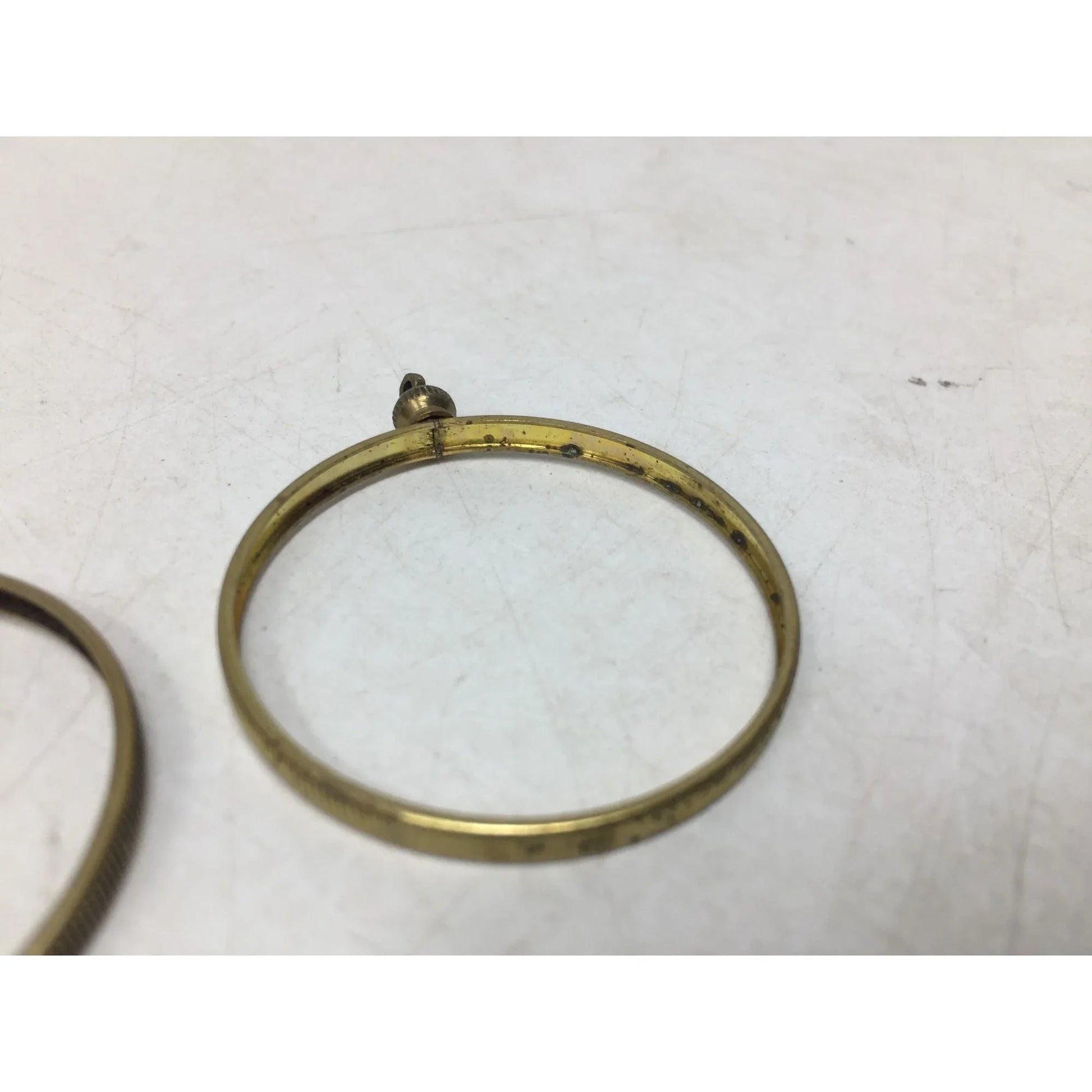 Two (2) Vintage Round Gold Tone Open Bezels/Pendants - A+ Stuff - Jewelry - A+ Stuff