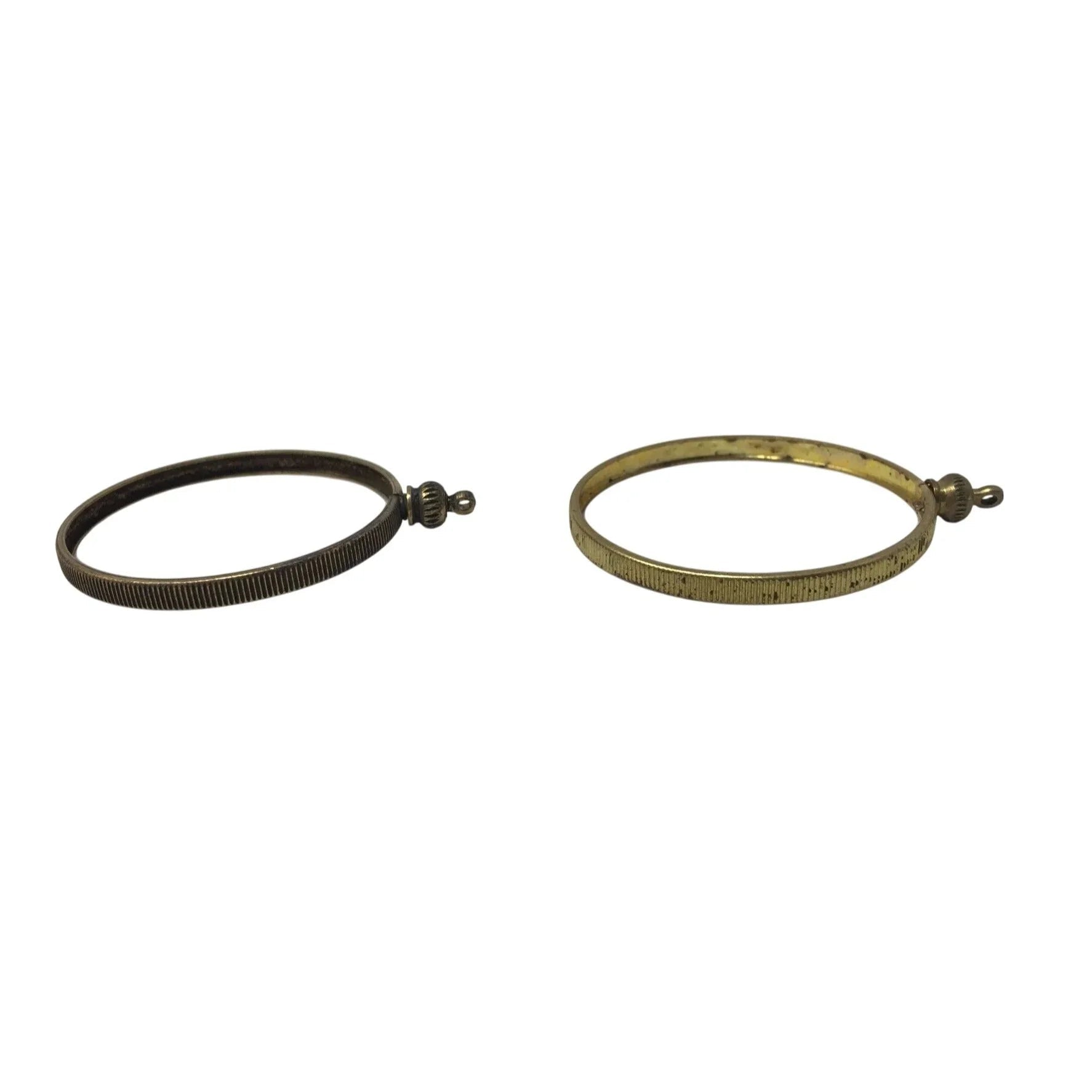 Two (2) Vintage Round Gold Tone Open Bezels/Pendants - A+ Stuff - Jewelry - A+ Stuff