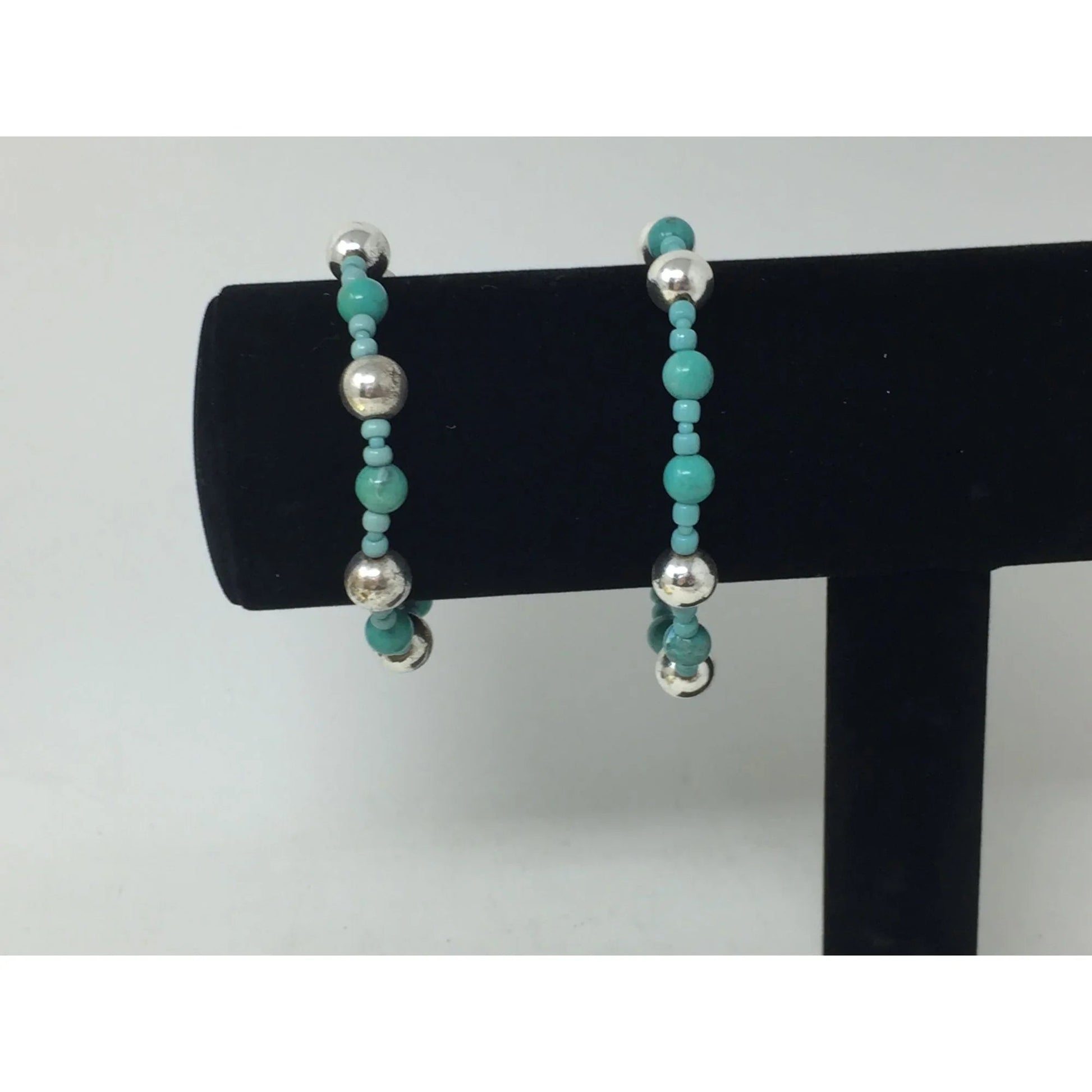 Two Blue and Silver Beaded Bracelets - A+ Stuff - Bracelet - A+ Stuff