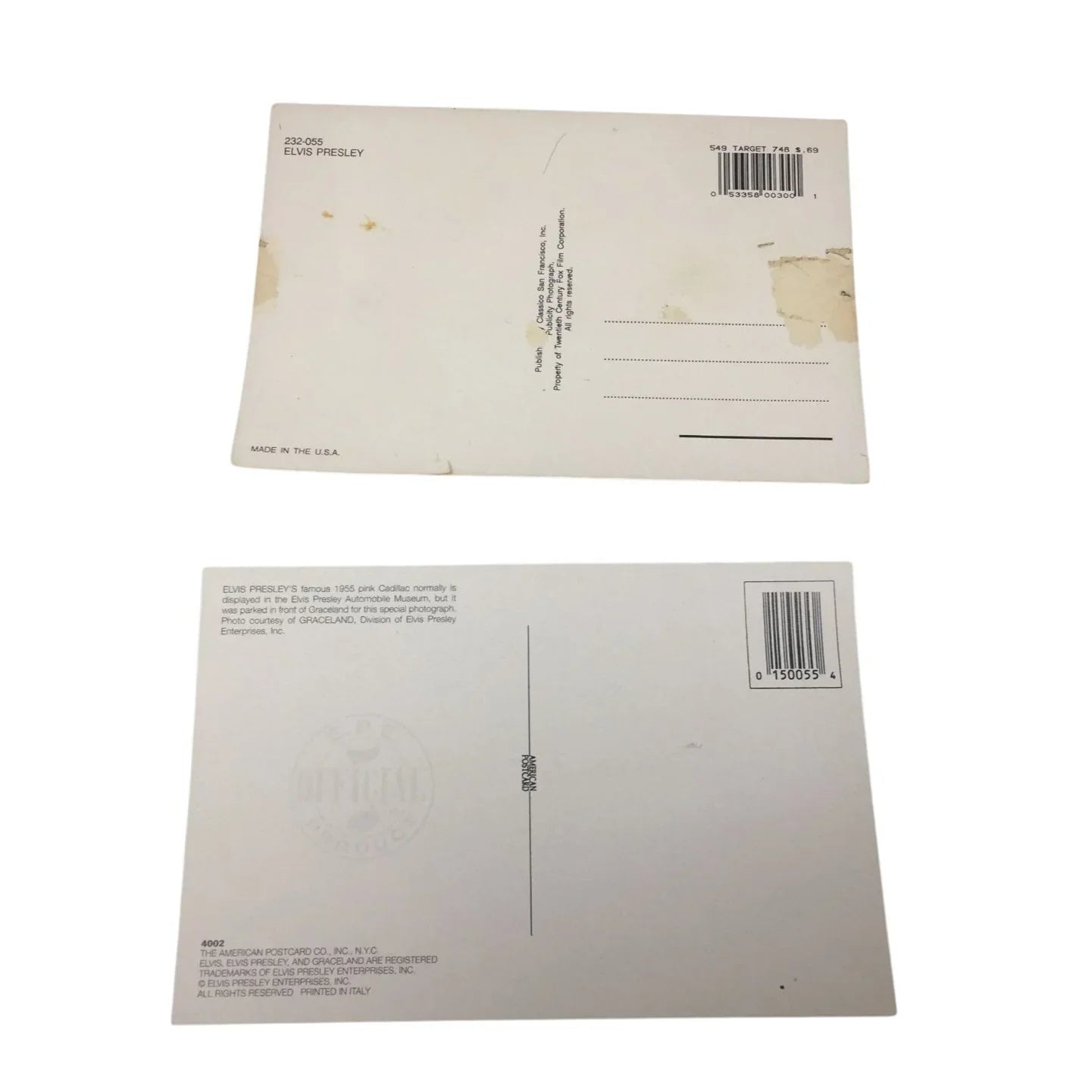 Two Elvis Presley Collectible Postcards - A+ Stuff - Collectibles - A+ Stuff