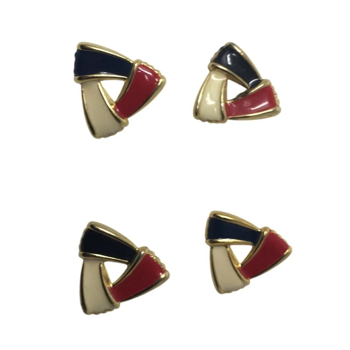 Two Pairs of Vintage Patriotic Red, White and Blue Enamel Stud Earrings - A+ Stuff - Earrings - A+ Stuff