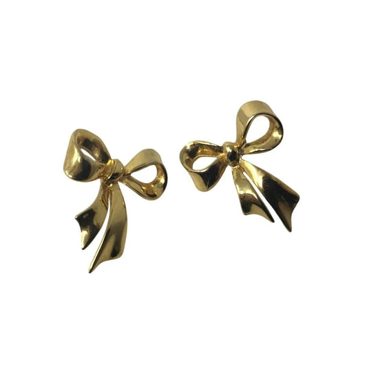 Two Pairs of Womens Gold Tone Bow Earrings - A+ Stuff - Earrings - A+ Stuff