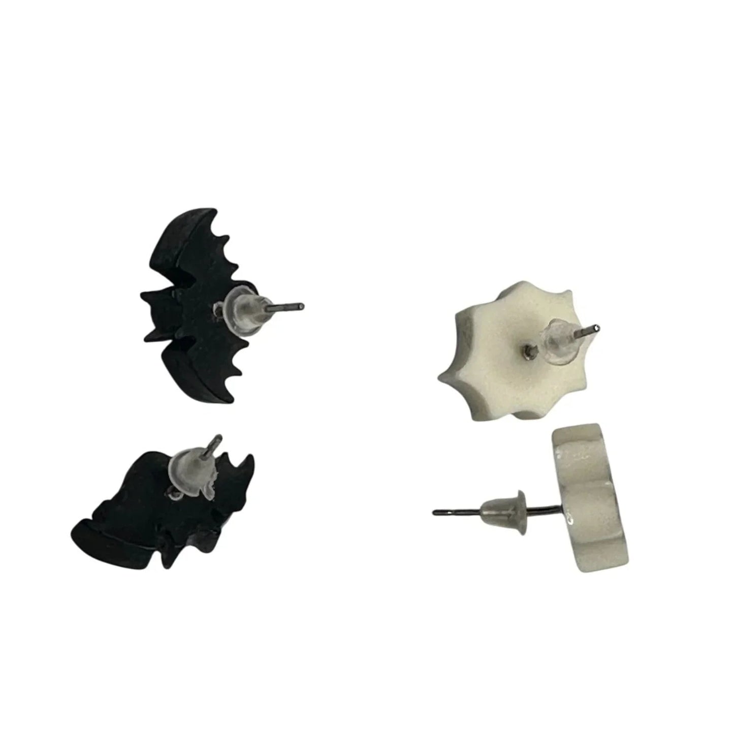 Two Pairs of Women's Halloween Earrings (1 Bat Pair and 1 Spider Pair) - A+ Stuff - Earrings - A+ Stuff