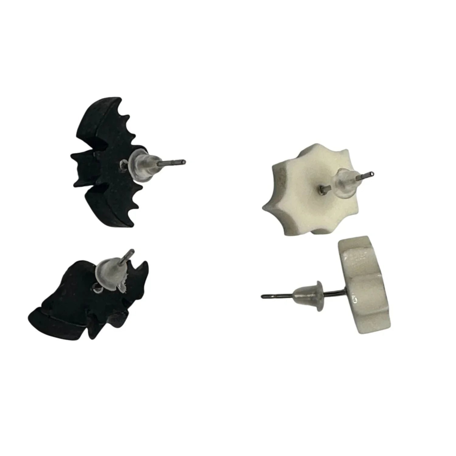 Two Pairs of Women's Halloween Earrings (1 Bat Pair and 1 Spider Pair) - A+ Stuff - Earrings - A+ Stuff