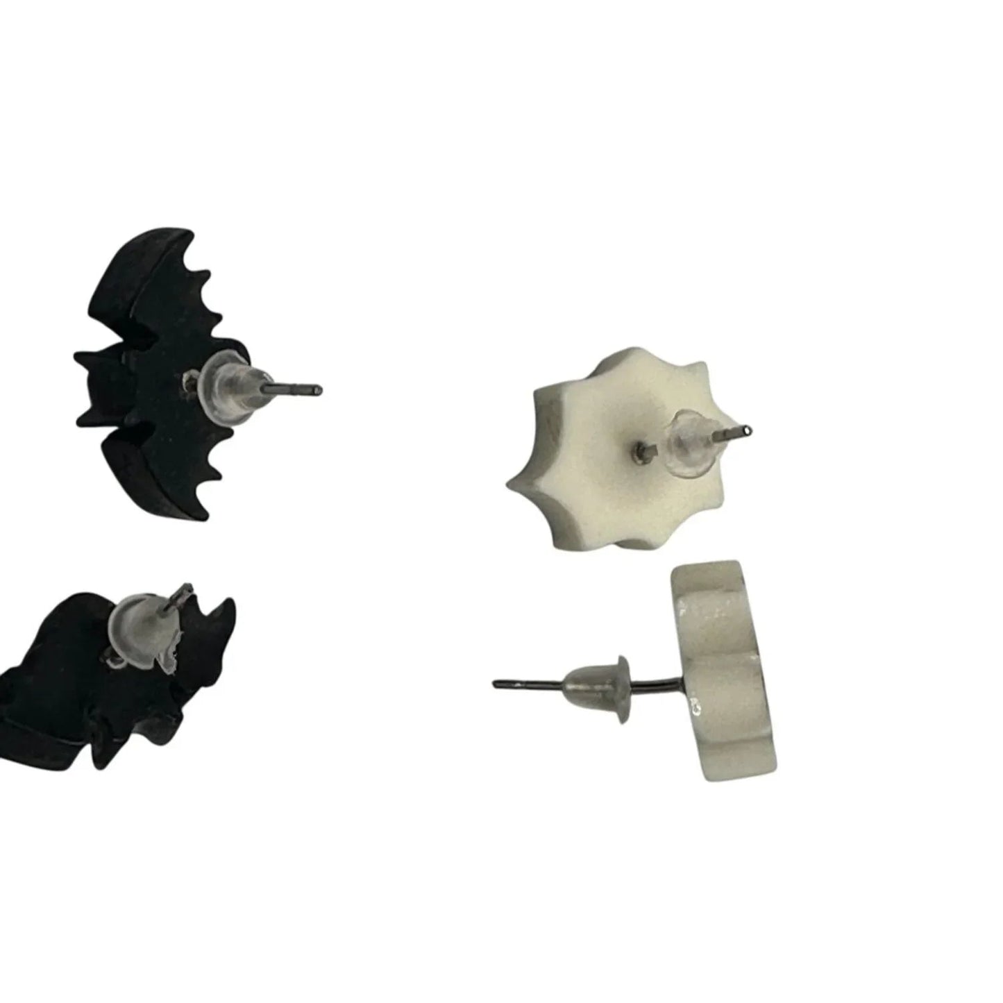 Two Pairs of Women's Halloween Earrings (1 Bat Pair and 1 Spider Pair) - A+ Stuff - Earrings - A+ Stuff