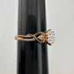 Two Tone Diamond Cluster Ring with Hearts on sides - size 7 - Unbranded - Diamond Ring - A+ Stuff