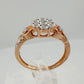 Two Tone Diamond Cluster Ring with Hearts on sides - size 7 - Unbranded - Diamond Ring - A+ Stuff