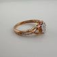 Two Tone Diamond Cluster Ring with Hearts on sides - size 7 - Unbranded - Diamond Ring - A+ Stuff