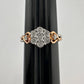 Two Tone Diamond Cluster Ring with Hearts on sides - size 7 - Unbranded - Diamond Ring - A+ Stuff