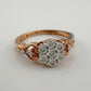 Two Tone Diamond Cluster Ring with Hearts on sides - size 7 - Unbranded - Diamond Ring - A+ Stuff