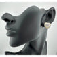 Two Tone Diamond Heart Stud Earrings in Sterling with 14 kt Gold Overlay - A+ Stuff