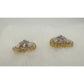 Two Tone Diamond Heart Stud Earrings in Sterling with 14 kt Gold Overlay - A+ Stuff