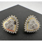 Two Tone Diamond Heart Stud Earrings in Sterling with 14 kt Gold Overlay - A+ Stuff