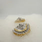 Two Tone Diamond Heart Stud Earrings in Sterling with 14 kt Gold Overlay - A+ Stuff