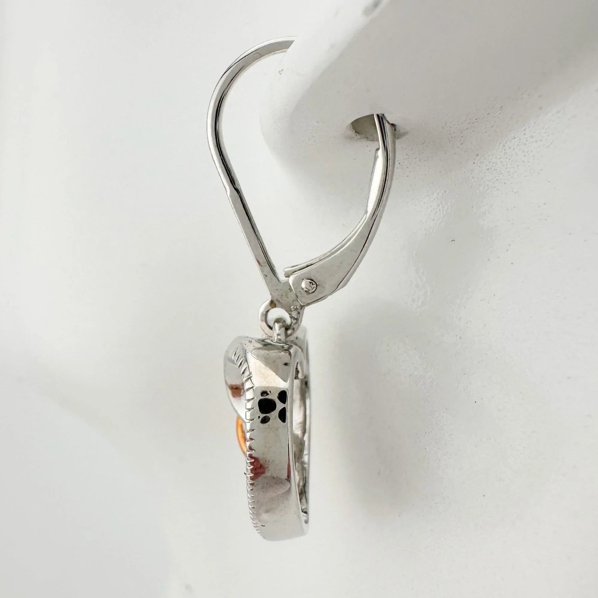 Two Tone Interlocking Hearts Diamond Accent Earrings - Earrings - A+ Stuff