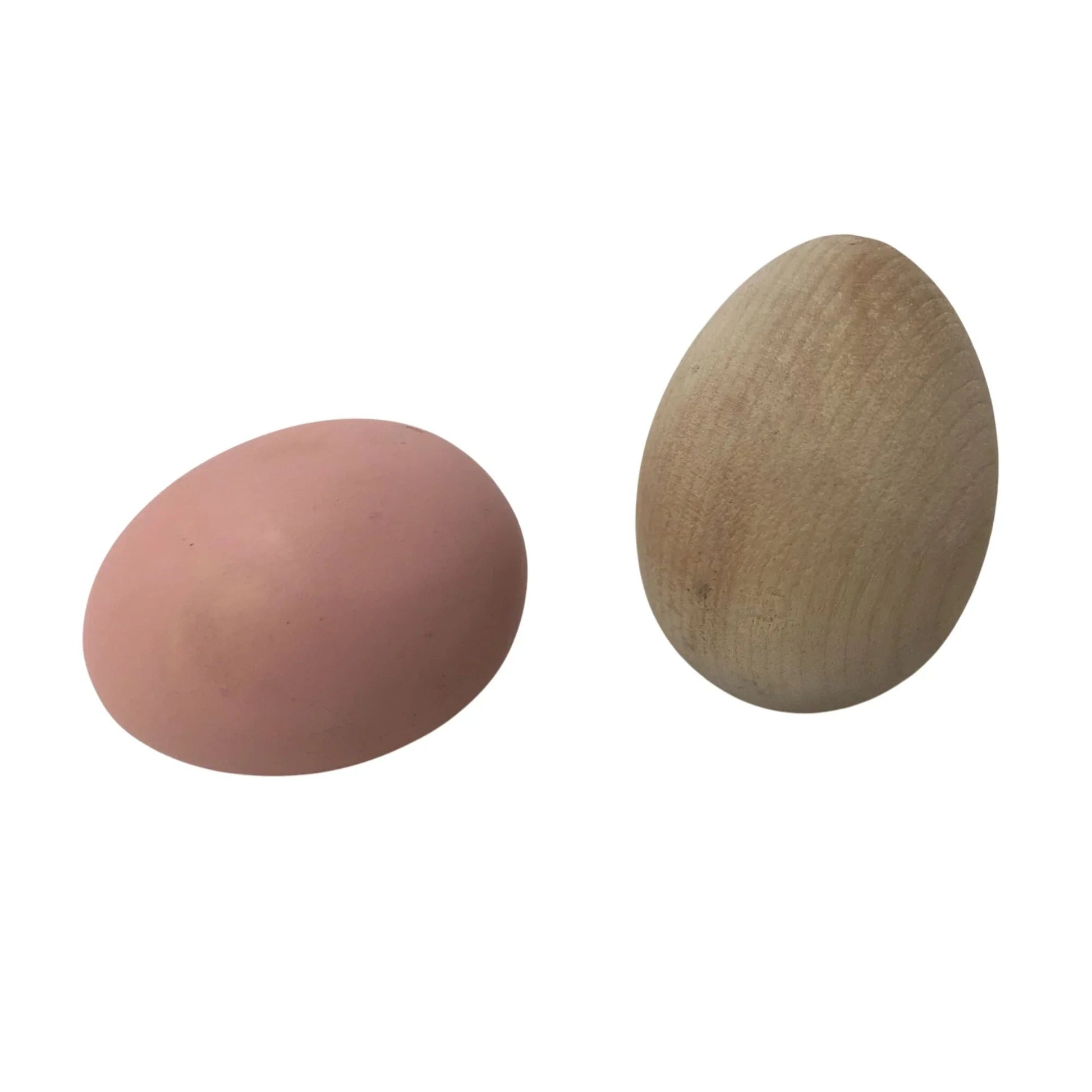 Two Vintage Faux Easter Eggs (One Pink Egg, One Tan Wooden Egg) - A+ Stuff - Seasonal & Holiday Decorations - A+ Stuff