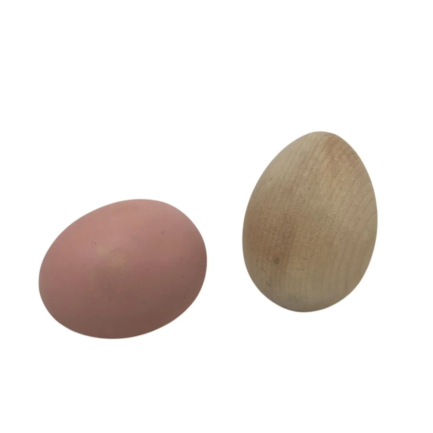 Two Vintage Faux Easter Eggs (One Pink Egg, One Tan Wooden Egg) - A+ Stuff - Seasonal & Holiday Decorations - A+ Stuff