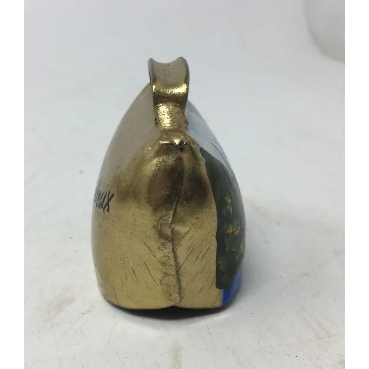 Two Vintage Hand Painted Montreux Miniature Gold Tone Cow Bells - A+ Stuff - Collectibles - A+ Stuff