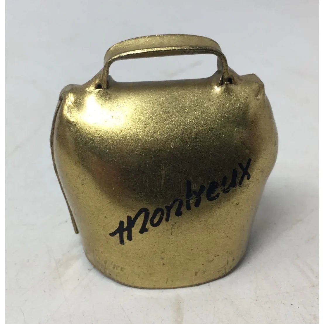 Two Vintage Hand Painted Montreux Miniature Gold Tone Cow Bells - A+ Stuff - Collectibles - A+ Stuff