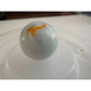 Two Vintage Milky White Shooter Marbles with Blue and Orange Stripes on them - A+ Stuff - Collectibles - A+ Stuff
