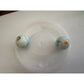 Two Vintage Milky White Shooter Marbles with Blue and Orange Stripes on them - A+ Stuff - Collectibles - A+ Stuff