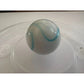 Two Vintage Milky White Shooter Marbles with Blue and Orange Stripes on them - A+ Stuff - Collectibles - A+ Stuff