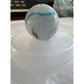 Two Vintage Milky White Shooter Marbles with Blue and Orange Stripes on them - A+ Stuff - Collectibles - A+ Stuff