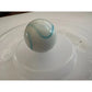 Two Vintage Milky White Shooter Marbles with Blue and Orange Stripes on them - A+ Stuff - Collectibles - A+ Stuff