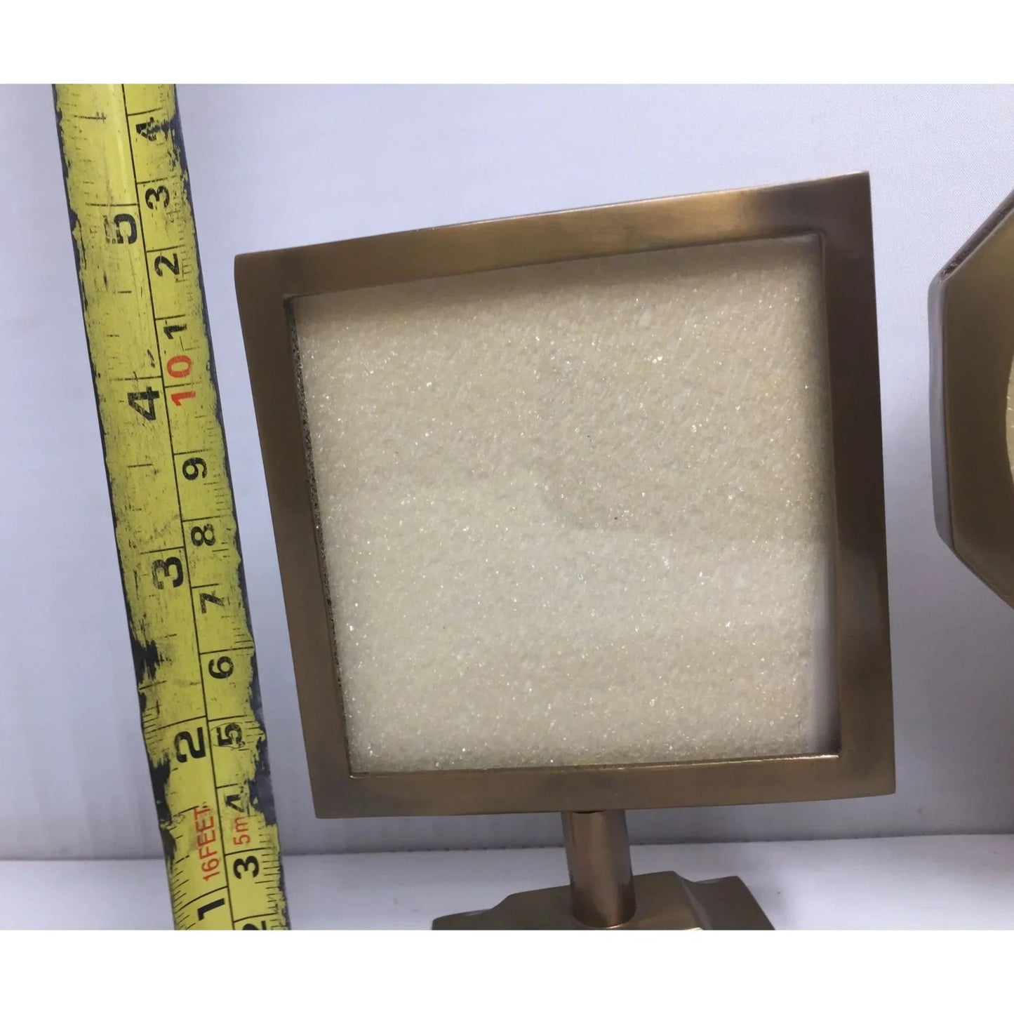 Two's Company Gold Tone Footed 3 by 3 Double Sided Photo Frames - A+ Stuff - Photo Frame - A+ Stuff