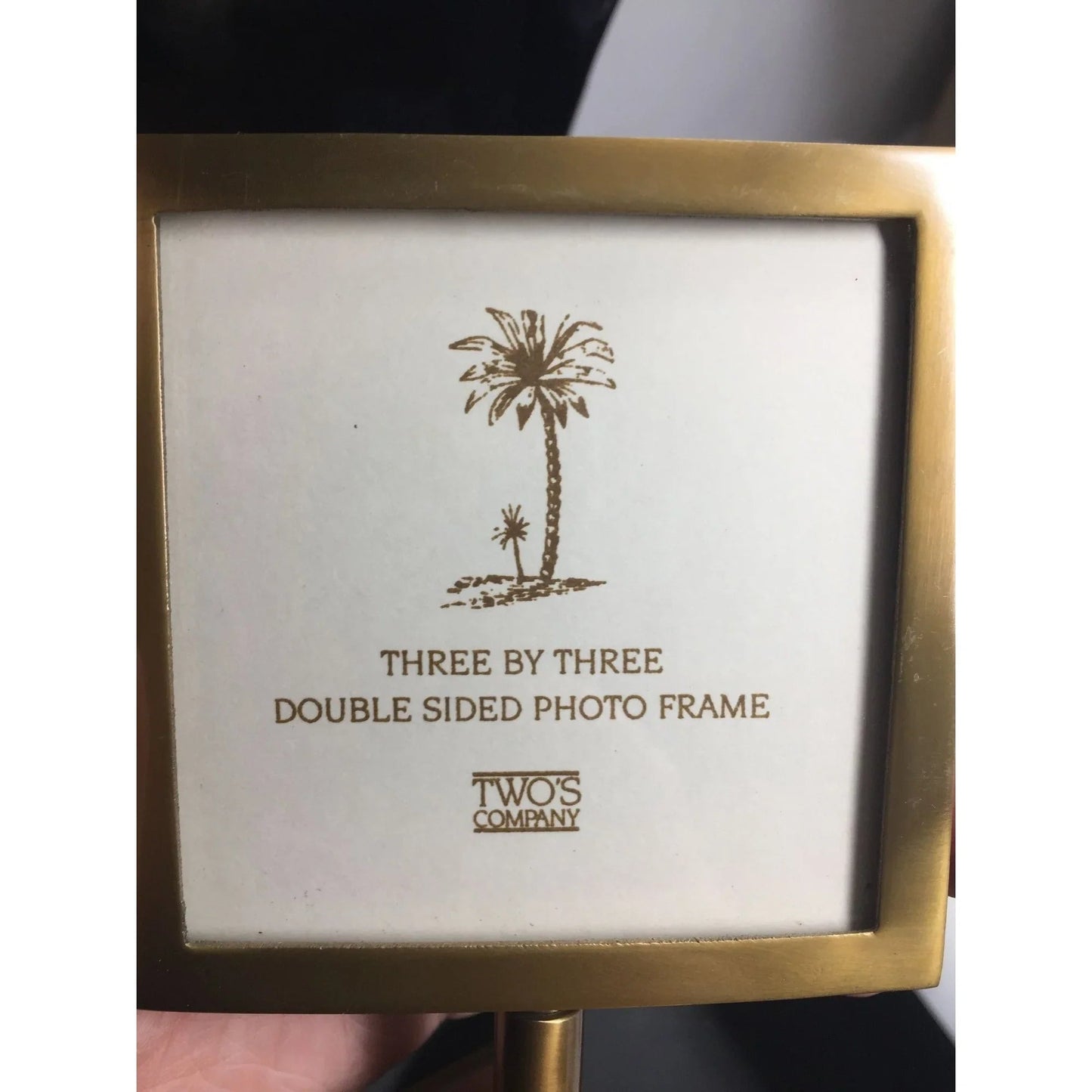 Two's Company Gold Tone Footed 3 by 3 Double Sided Photo Frames - A+ Stuff - Photo Frame - A+ Stuff