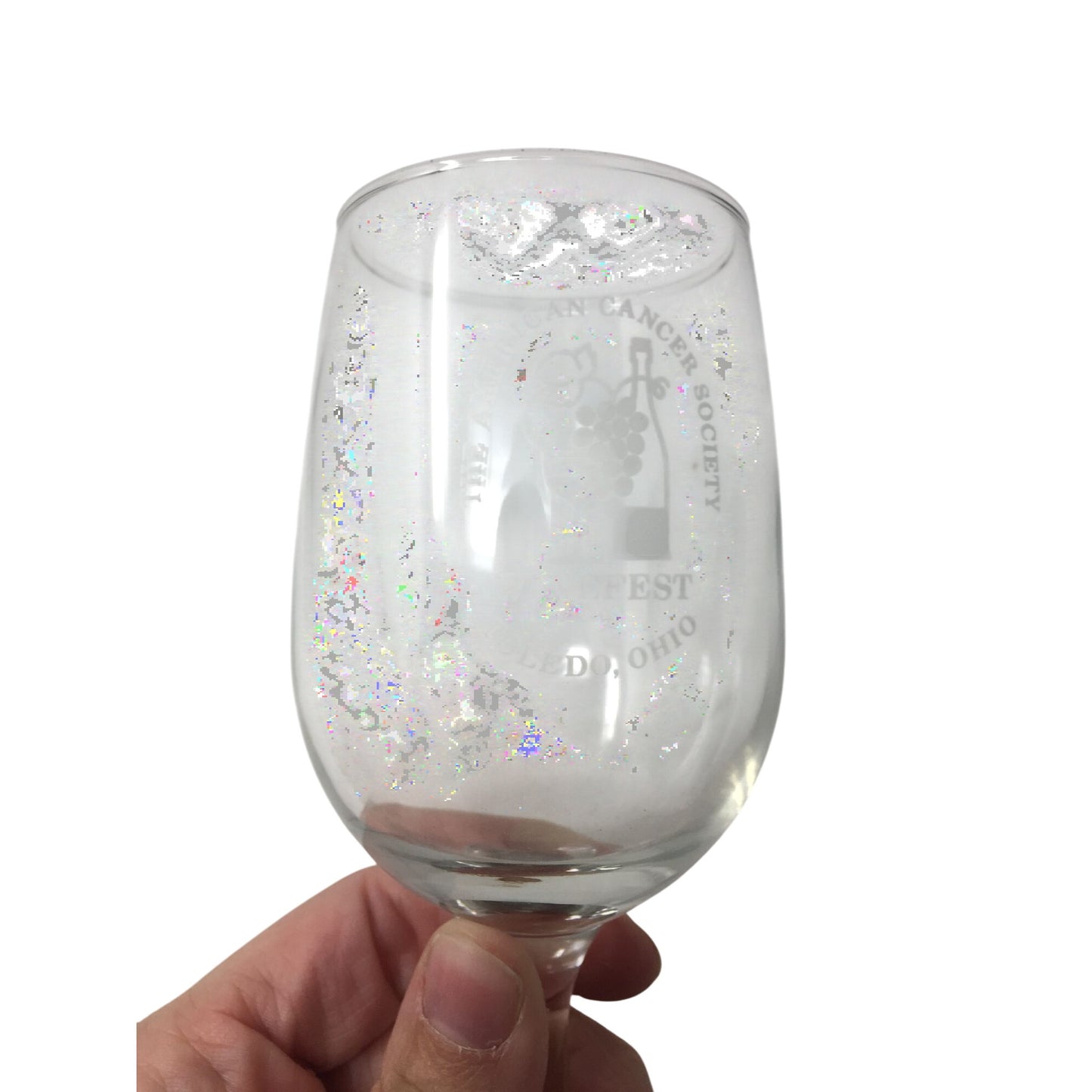 The American Cancer Society Winefest Toledo Oh Clear Glass Stemmed Wine Glass