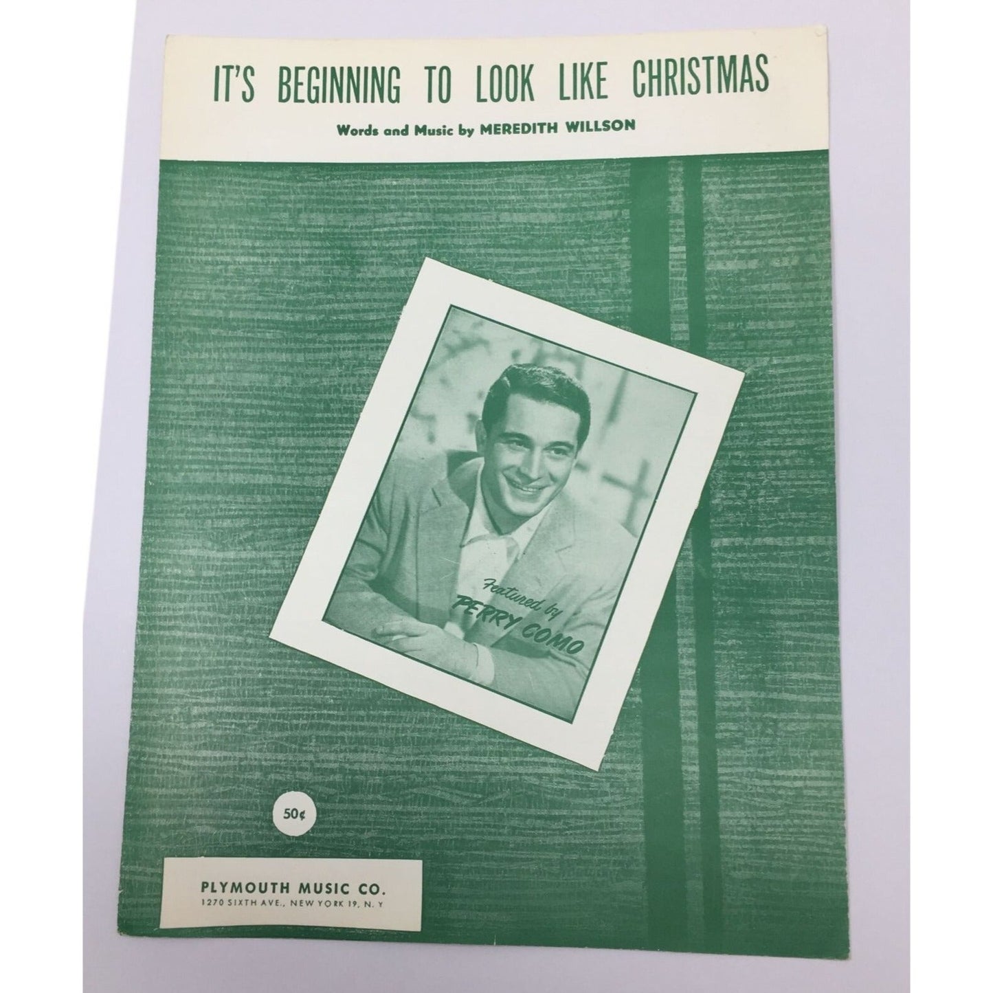 vintage Perry Como sheet music cover for the song "It's Beginning to Look Like Christmas." A+ Stuff  A+ Stuff