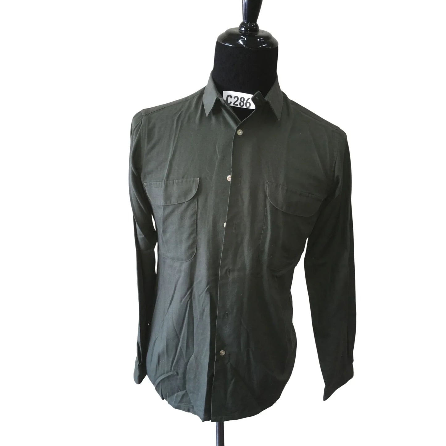 Don Robbie Olive Green Size Medium Long Sleeved Button Up Shirt - A+ Stuff