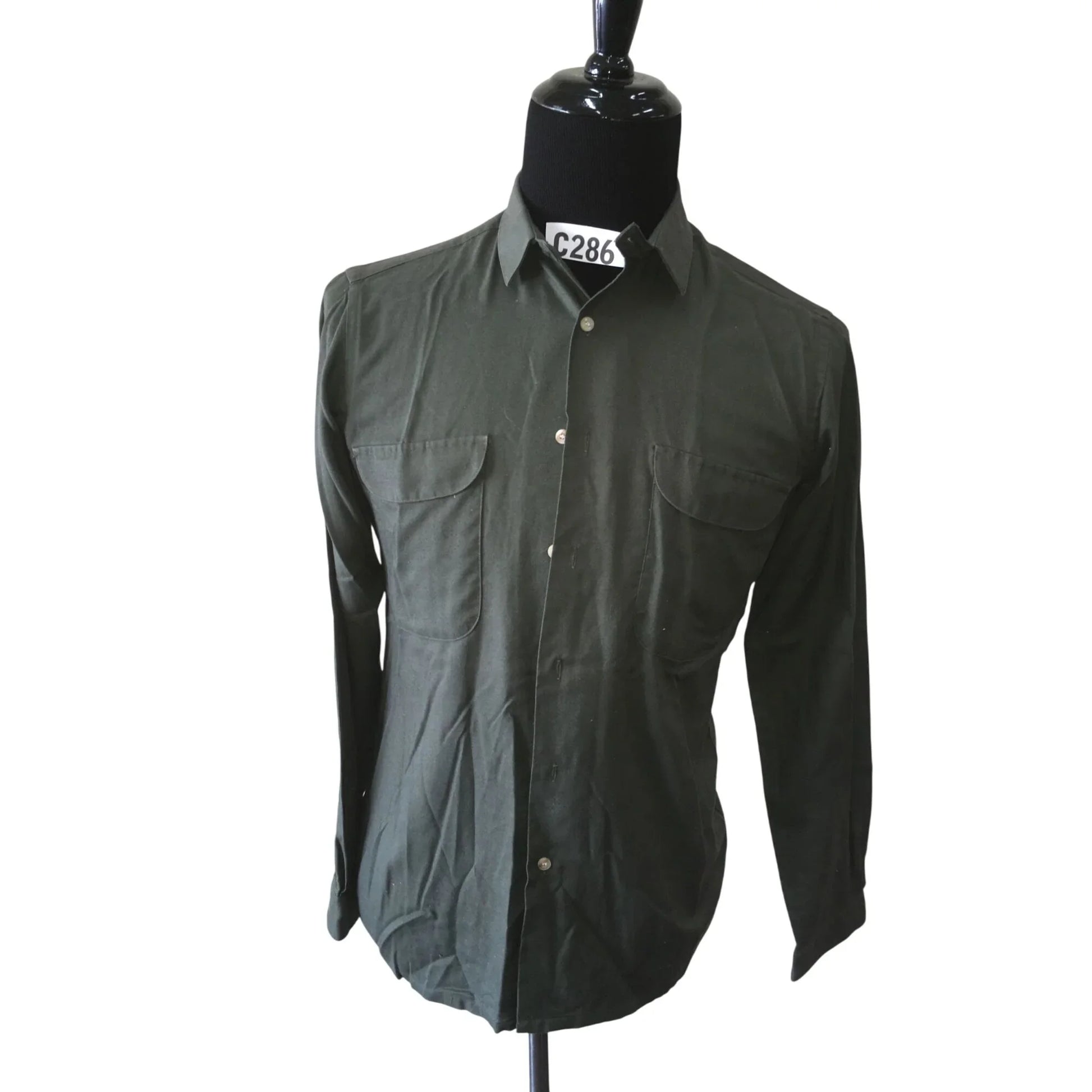 Don Robbie Olive Green Size Medium Long Sleeved Button Up Shirt - A+ Stuff
