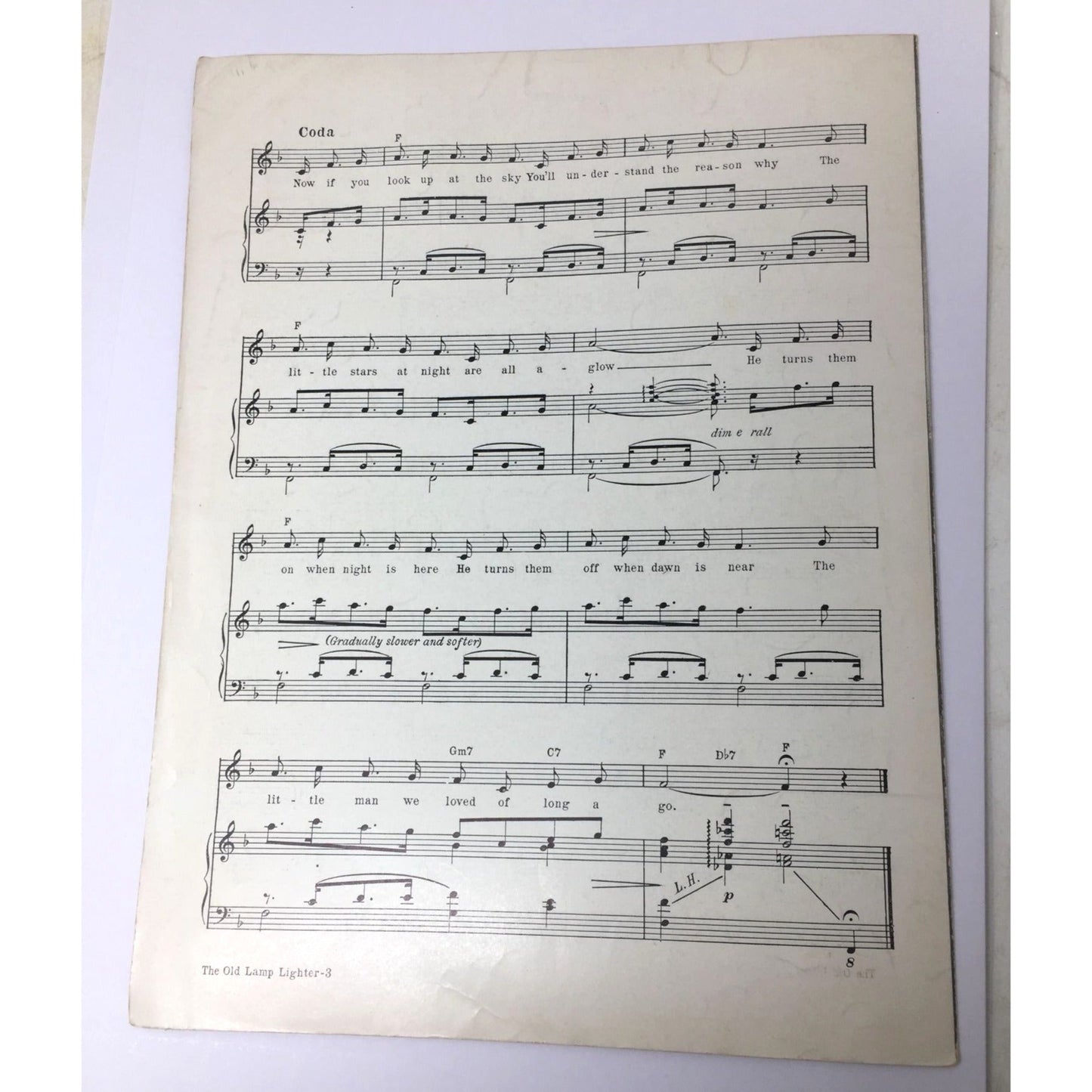 vintage sheet music collectible for the song "The Old Lamp-Lighter," A+ Stuff  A+ Stuff SHEET MUSIC