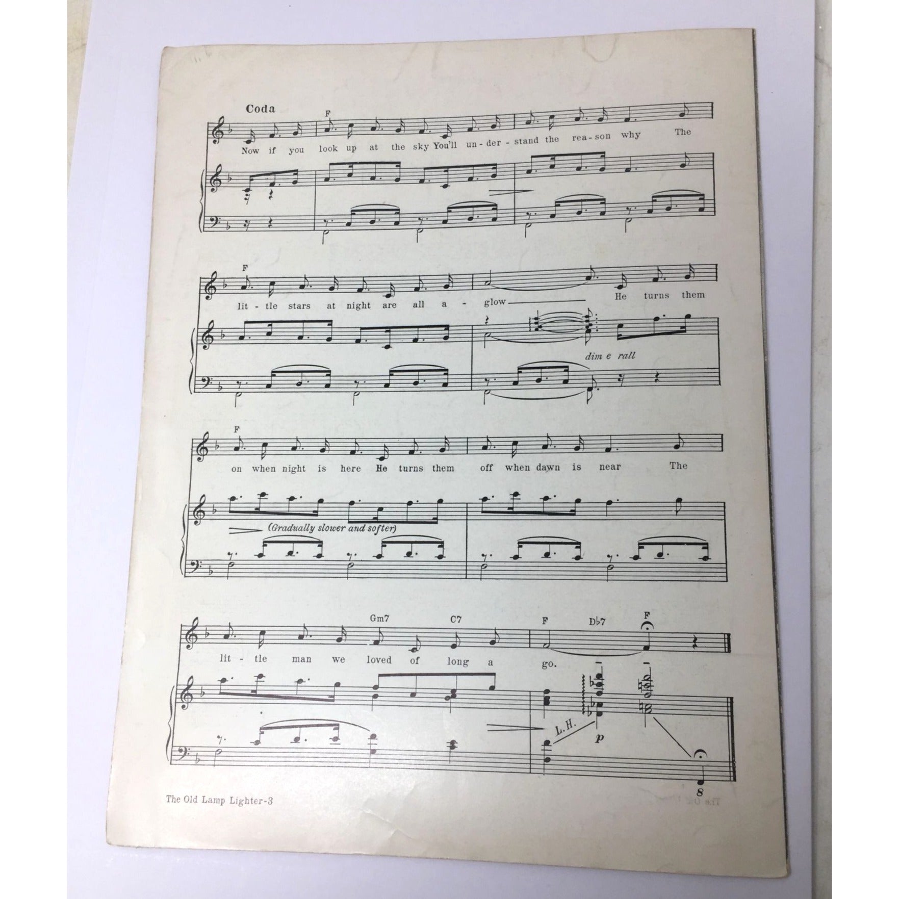 vintage sheet music collectible for the song "The Old Lamp-Lighter," A+ Stuff  A+ Stuff SHEET MUSIC