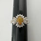 Natural Cabochon Australian Opal Ring  with Small Diamond Size 7