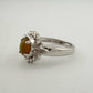 Natural Cabochon Australian Opal Ring  with Small Diamond Size 7