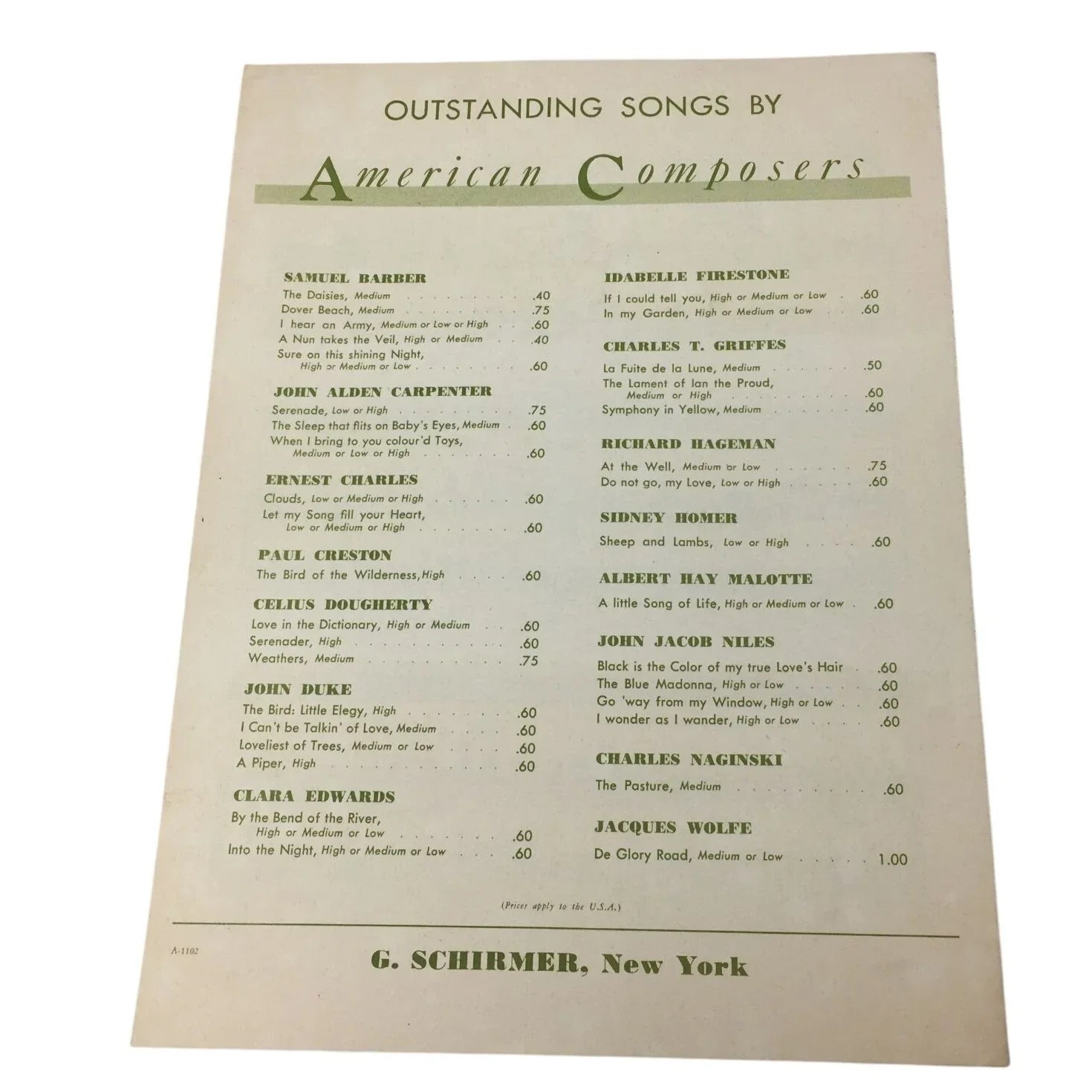 Under the Willows for Voice and Piano by Richard Hageman Vintage sheet music book - A+ Stuff - sheet music - A+ Stuff