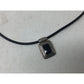 Unisex Black Necklace with Silver & Black Rectangular Pendant - A+ Stuff - Neckace - A+ Stuff