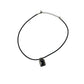 Unisex Black Necklace with Silver & Black Rectangular Pendant - A+ Stuff - Neckace - A+ Stuff