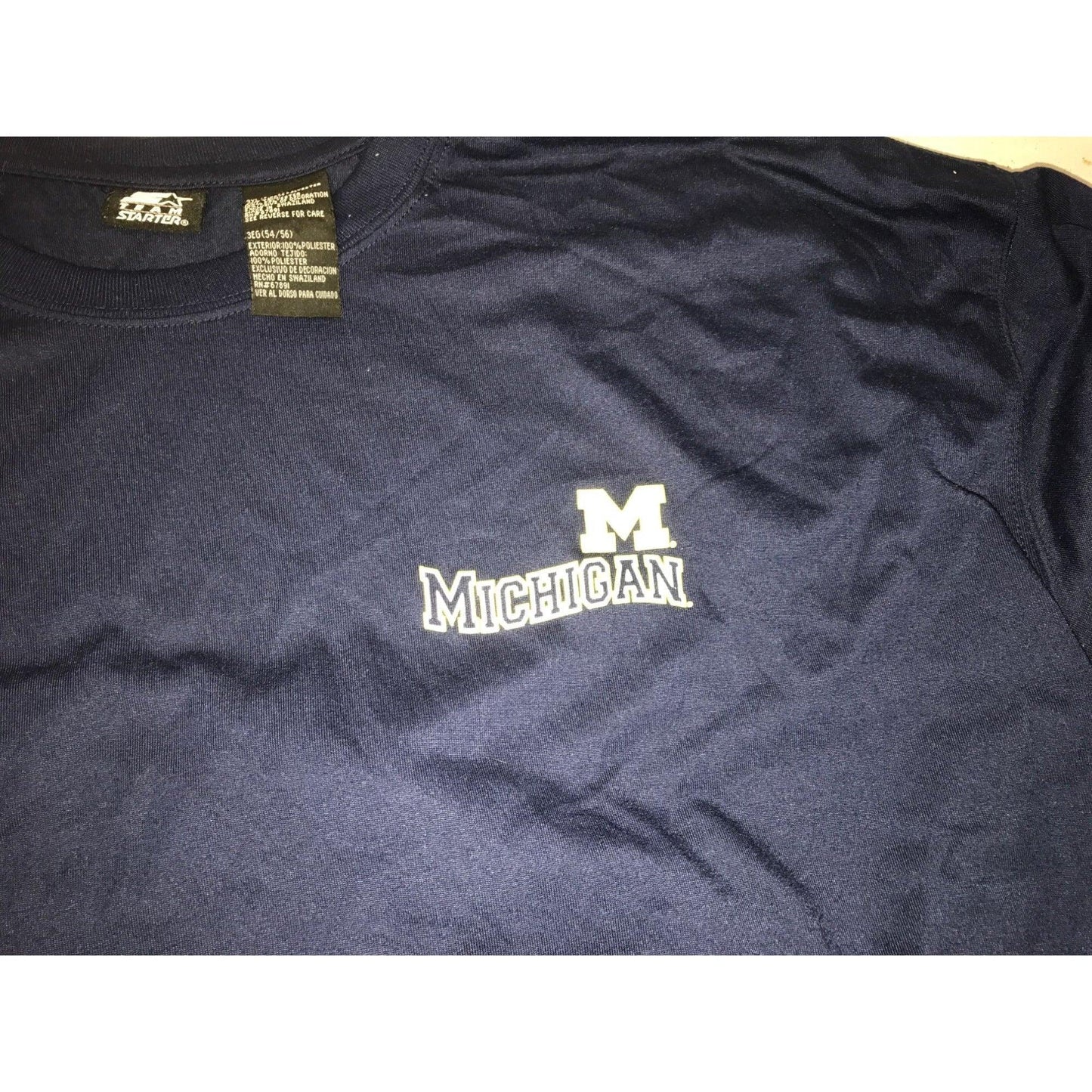 University of Michigan ( U of M ) Navy Blue Tee Shirt - Mens Size 3XL (54/56) Starter Brand - A+ Stuff - Sports Collectibles - A+ Stuff